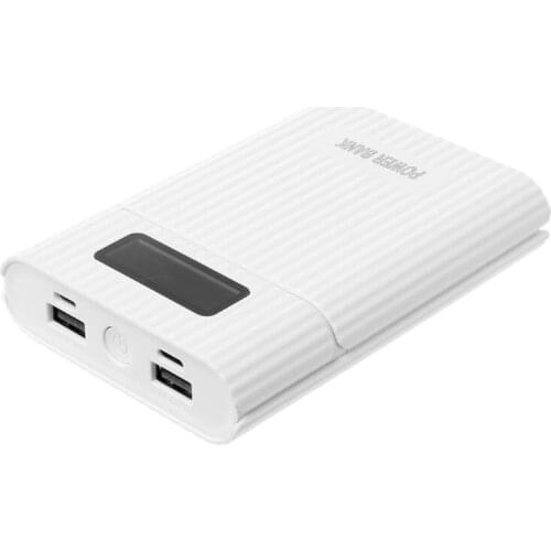 Anti-Reverse DIY Power Bank Box 4x 18650 Battery LCD Display Dual USB Charger For iphone Smartphone Tablet