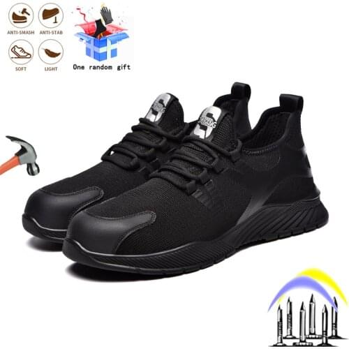 Safety Shoes Steel Toe Men Fashion Work Boots Indestructible Anti-puncture Anti-smashing Comfortable Non-slip Breathable Sneaker