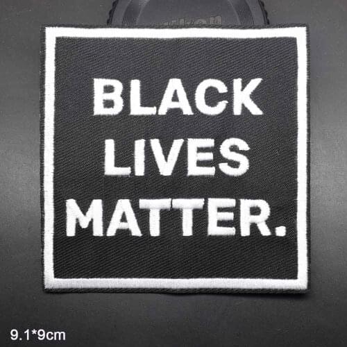Black Lives Matter African Girl I can't Breathe George Floyd System No Racism Iron On Embroidered Clothes Patches For Clothing