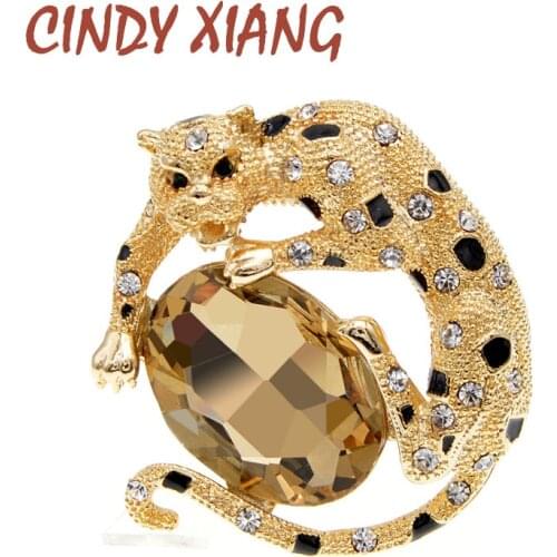 CINDY XIANG Rhinestone Leopard Brooches For Women Classic Design Fashion Brooch Pin 2 Colors Available High Quality New 2020