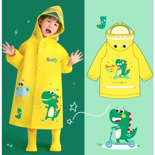 Children Rain Coat Waterproof Jackets Girls Boy Hooded Cartoon Kids Raincoat Toddler School Boy Rain Jackets 2-16Y Child Outfits