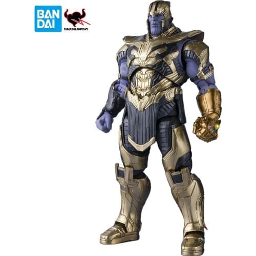 Bandai Shf Marvel Avengers 4 Endgame Avengers 4 Thanos with Infinity Gauntlet Action Figure Collection Model Boy Gift Kid Toys
