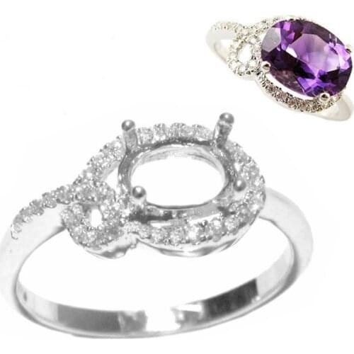 Beadsnice Ring Setting Fit 7x5mm Oval Gem Semi Mount Rings 925 Silver Ring Blanks Wedding Rings Women Jewelry Findings 27721