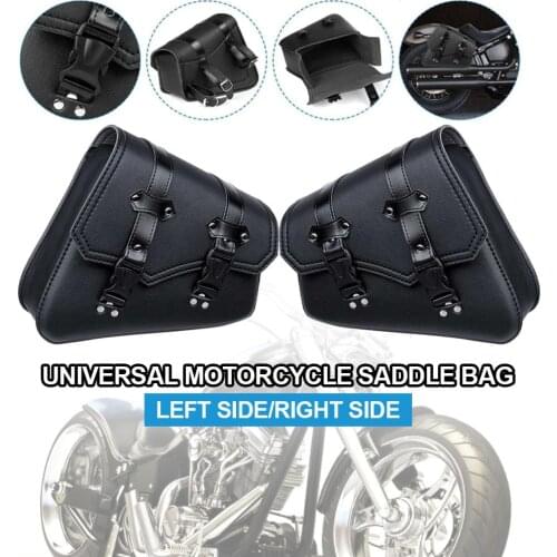 Motorcycle Saddlebag Set PU leather Waterproof Slant Suitcase Bags Motorcycle 2PCS Pouch Black Moto Accessories Travel Universal