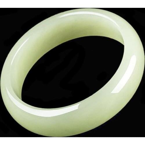 Natural Chinese Blue White Jade Hand Carved Wide Band Bracelet Fashion Boutique Jewelry Mens and Womens Blue and WhiteBracelet