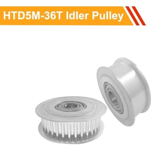 Passive Pulley Wheel 5M 36T with/without Teeth 16mm/21mm/27mm Belt Width Gear Pulley 8/10/12/15mm Bore Tooth Belt Idler Pulley