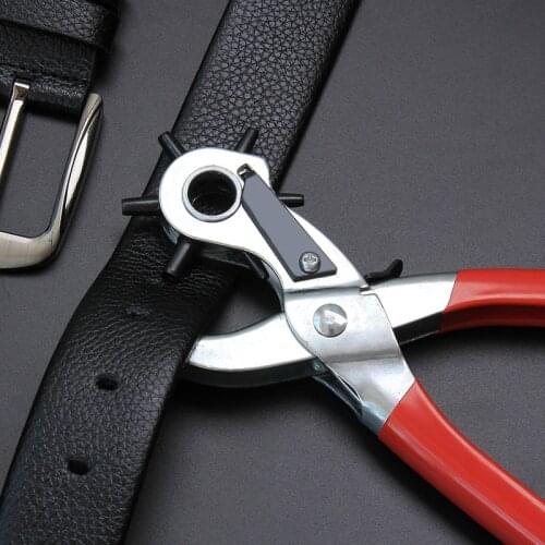Watchband Strap Household leathercraft Leather Belt Hole Punch Plier Eyelet Puncher Revolve Sewing Machine Bag Setter Tool