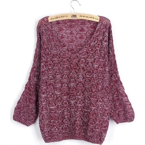 2016 Autumn Winter Cashmere Sweaters Women Fashion Sexy O-neck Sweater Loose Sweater Batwing Sleeve Plus Size Pullover Feminino