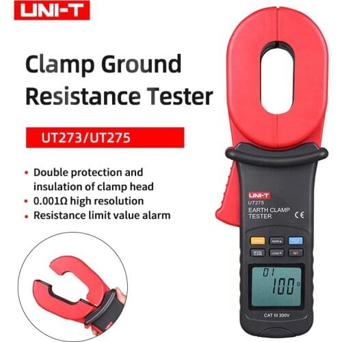 UNI-T UT273 Clamp Earth Ground Testers Resistance Leakage Current Auto Range Data Storage 1000Ω Earth Ground Resistance UT275
