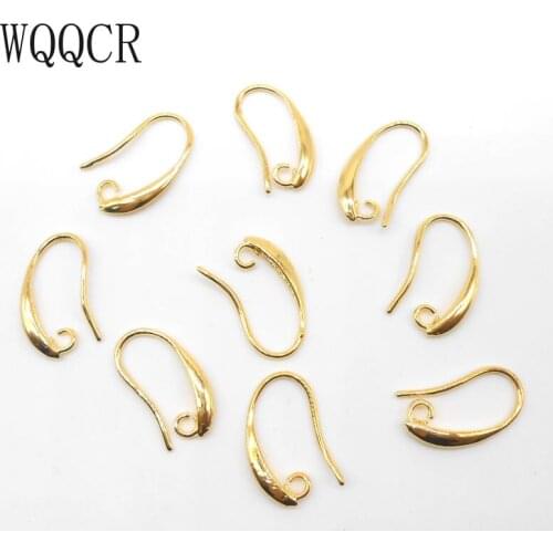 WQQCR NEW Three Colors 50x DIY 925 Sterling Silver Jewelry Results Golden Silver Rose Gold Hook Earrings Clip Ring Stud Earrings