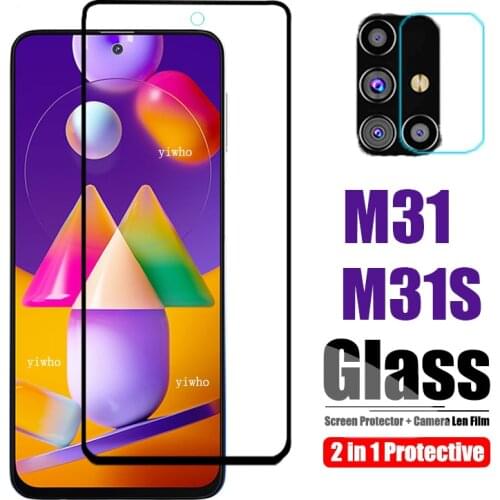 For Samsung M31 S Tempered Glass for Samsung Galaxy M31S Screen Protector On Galax M 31S Camera Len Protective Film 9H 2 in 1