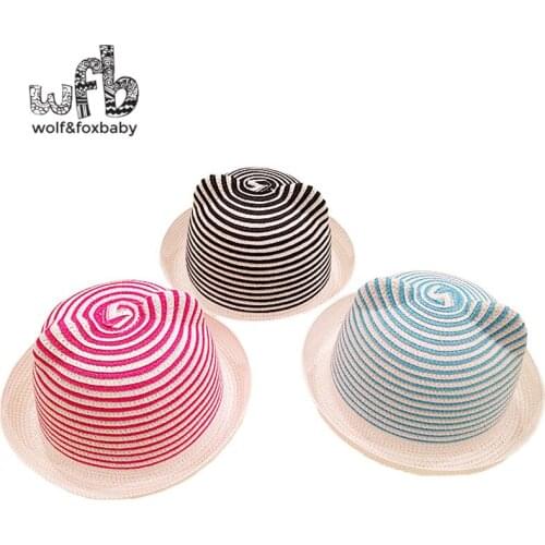Retail 58-60CM round female adult sun hat cat ears striped hat summer autumn fall winter
