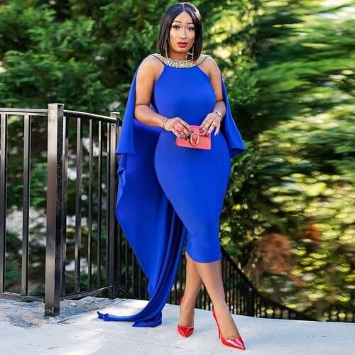 Solid Beading Sexy Dress For Women High Waist Night Club Party Tail Backless Elegant Bodycon Summer Dresses Vestidos 2021