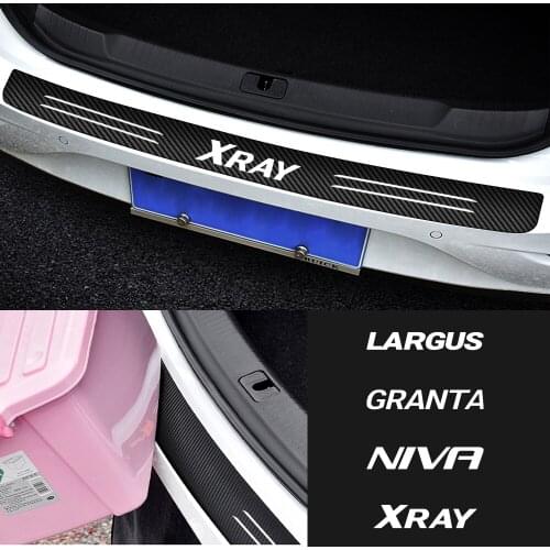 1PCS Car Accessories Carbon Fiber High Quality Trunk Protection Reflective Decortion Sticker For LADA Largus Granta Niva Xray