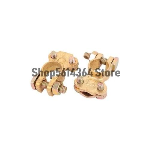 2pcs Car Metal Straight Battery Terminals Positive Negative Clamps T020