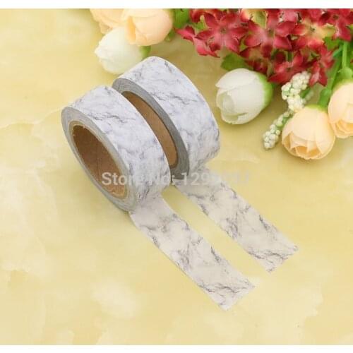 2PCS/lot Delicate White Marble Decorative Washi Tapes Paper for DIY Scrapbooking Adhesive Tapes 15mmx10m School Supply wholesale