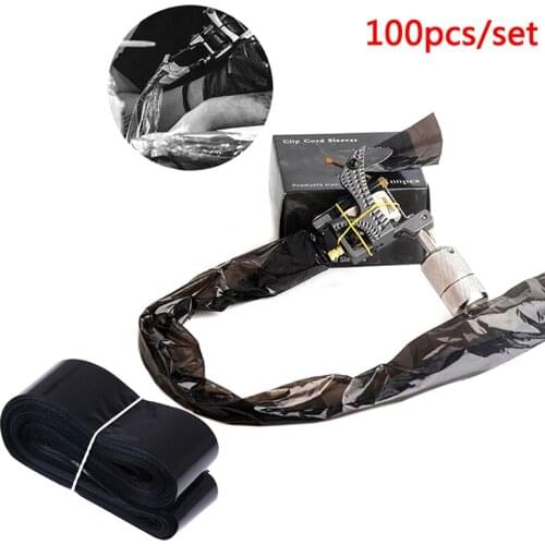 200/100Pcs Disposable Black/Blue Tattoo Clip Cord Sleeves Bags Covers For Tattoo Machine Tattoo Accessory