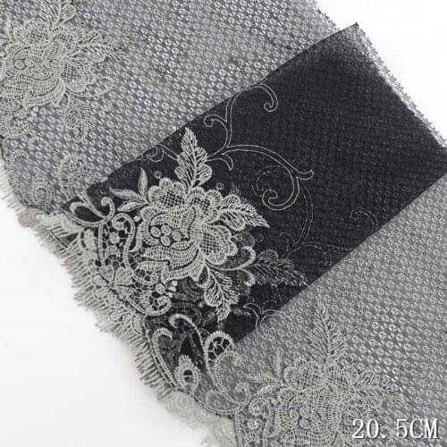 29Yards Black Mesh Embroidery Lace Trim Silver Thread Edge Handmade DIY Needlework Sewing Doll Dress Clothing Material