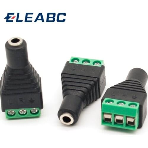 3pcs Connector Jack 3.5mm Video AV Balun 3.5mm stereo female to AV Screw Terminal Stereo jack 3.5 mm female 3 pin Terminal Block