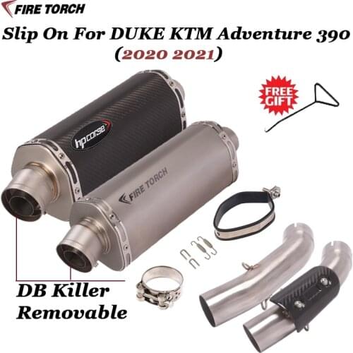 390ADV Motorcycle Exhaust System Modified Muffler Escape Middle Link Pipe Slip on For ktm 390 adventure Exhaust 2020 2021