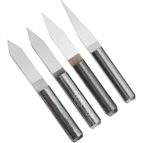 4pcs Mayitr Carbide Engraving Bits Precision Grinding Router Tool 3.175mm Dia. 20/30/40/60 Degree for PCB Board CNC Machinery