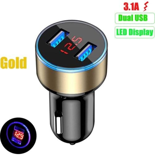 3.1A Dual USB Car Charger LED Display For LADA Vesta Granta 1300 Niva Samara Signet Priora Kalina Safarl largus vaz XRAY 2110-12