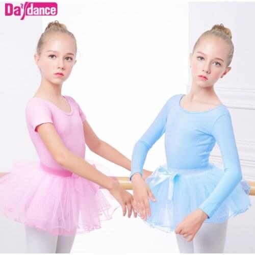 Girls Ballet Leotard Dance Tutu Suit Child Pink Blue Princess Dancewear Ballet Dress Tulle Tutu Skirt Set