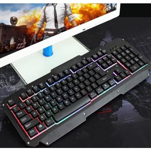 Bluelans Y605 High Quality Durable RGB Backlight USB Wired Gaming Mechanical Feeling Keyboard PC Laptop Accessory