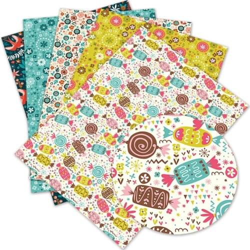 Diy accessories 30*136cm avocado flowers Printed Faux Synthetic Leather Sheets for Bow,DIY handmade Materials L2881