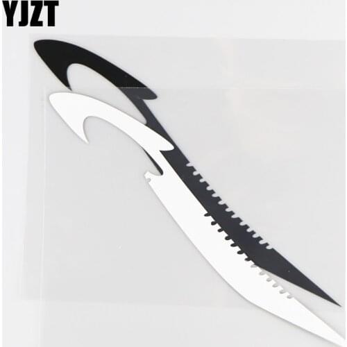 YJZT 15.6CM×16.5CM Battlefield Weapon Long Knife Personalized Car Sticker Creative Vinyl Body Decoration Decal 1C-0157
