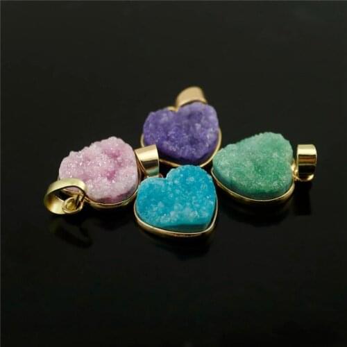 Druzy fashion jewelry fineness novetly decorate exquisite Pendant Vintage personality Citriness heart kolye locket Free Shipping