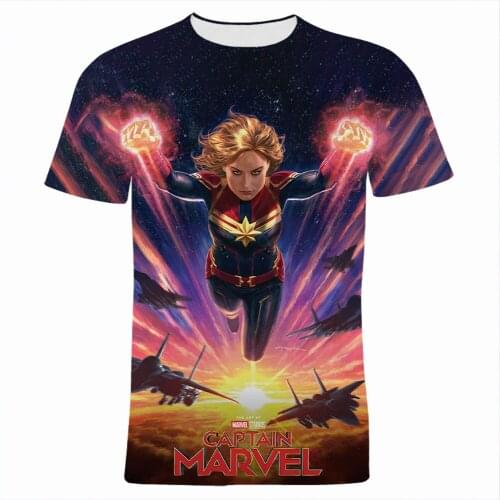 Streetwear Men T-shirts Summer Fashion Captain Marvel 3D Print Cool Children Tee Shirts Short Sleeve Harajuku Women Clothing