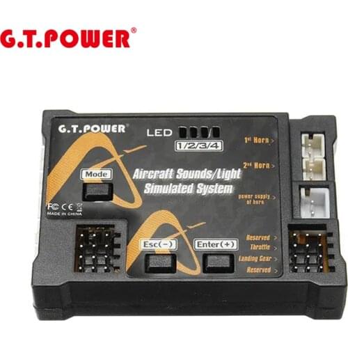 G.T.POWER Aircraft Simulated Sounds Light System V2 2.0 JST-XH Connector For RC Airplane