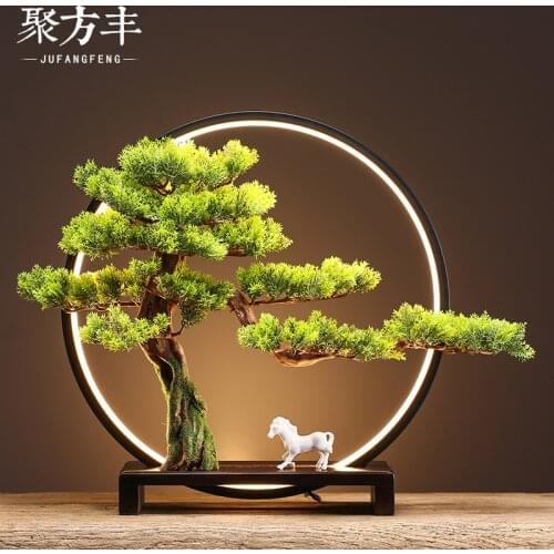 Chinese style artificial plant potted desktop living room decoration visitor fake plant home accessories flower pots decorative
