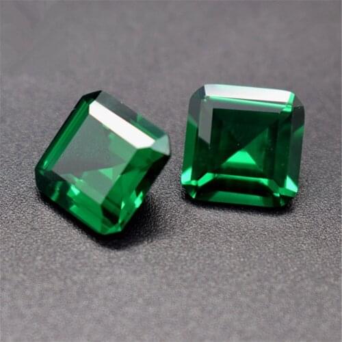 Emerald Square Faceted Gemstone Emerald Cut Rich Green Emerald Gem 12x12mm C67E