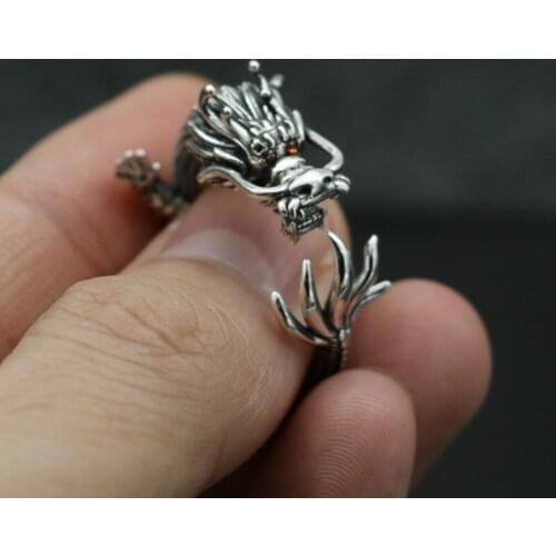 Vintage Personality Dragon Rings for Gothic Style Men Women Punk Biker Dragon Ring Motorcycle Party Ring Animal Hip Hop Jewelry