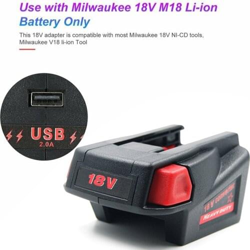 Converter Adapter Lithium Battery Power Converter for Milwaukee M18 18V to V18 Li-ion Battery USB Phone Charger Charging Tools