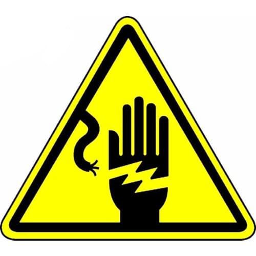 Creative 13cm X 11.4cm for Electric Shock Hazard Sign Car Stickers Custom Printing Fine Decal Campervan Car Styling Decor