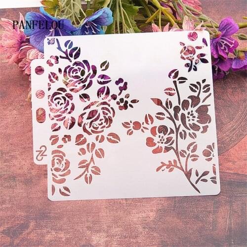 Flowers cover scrapbook stencils spray plastic mold shield DIY cake hollow Embellishment printing lace ruler valentine