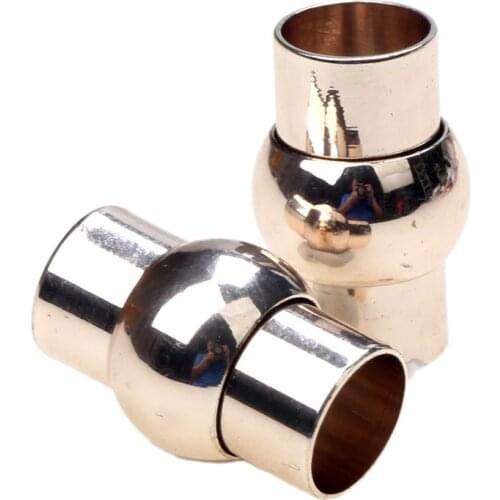 Light Gold Plating Strong Magnetic Clasp Buckle Leather Cord Bracelet 4/6/8/10MM DIY Components Jewelry Making Accessories