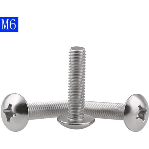 M6 - 1.0 316 Stainless Steel Phillips Pan Cross Drive Truss Head Machine Screws A4 - 70 bolts