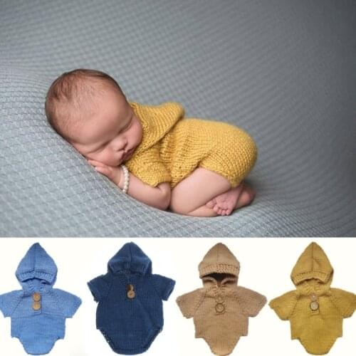 Newborn Outfit Photography Romper Crochet Clothes Baby Photo Props Costume