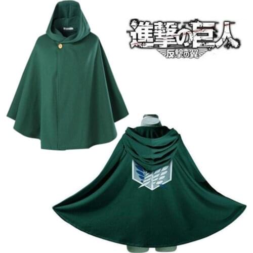 Anime Attack on Titan Cos Cloak Shingeki no Kyojin Scouting Legion Aren Levi Mikasa Capes Cosplay Costume Halloween Carnival