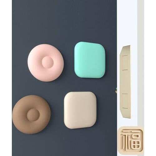 4Pcs Creative Wall Protector Door Guard Stopper Holder Anti-slip Sticker Self Adhesive Rubber Door Crash Pad Door Lock Stops