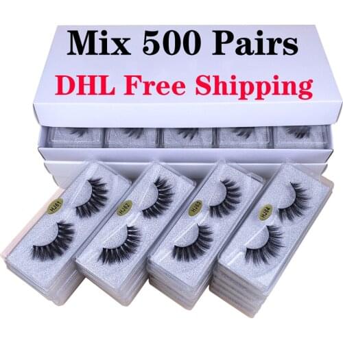 Mink Eyelashes Wholesale 100/300/500 Pairs 3d Mink Lashes Natural Mink Eyelashes Pack False Eyelashes Makeup False Lashes Bulk