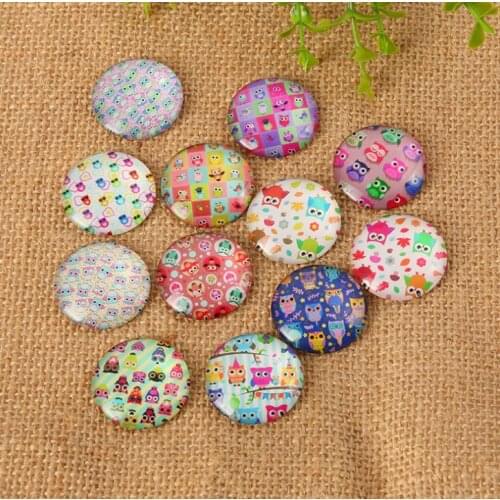 50pcs/lot cartoon owl rounded creative glass mosaic self adhesive mosaic tiles for home decoration 10mm 12mm 14mm