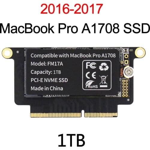 SELLTOONE 1TB SSD Solid State Disk For 2016 2017 MacBook Pro Retina A1708 1000GB Mac HD EMC3164 EMC2978 With Gift