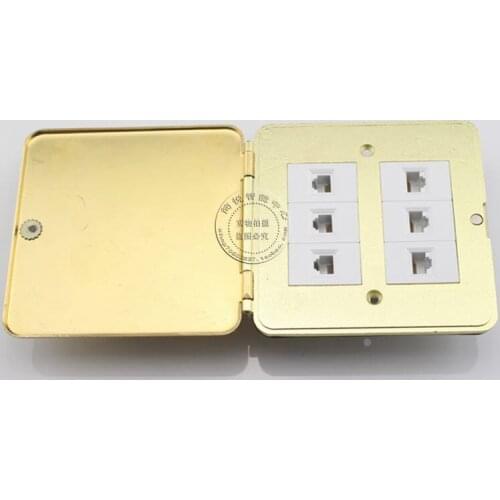 3 Ports Network RJ45 Cat5e & 3 Ports RJ11 Cat3 Telephone Ground Outlet Flip Type Floor Socket