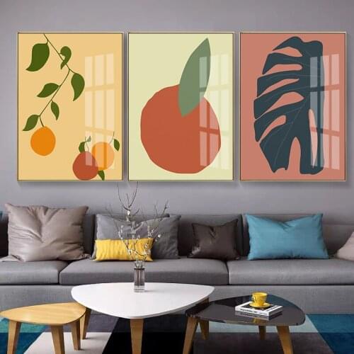 Scandinavia Abstract Still Life Line Character Green Plant Canvas Painting Nordic Print Poster Wall Art Pictures for Living Room