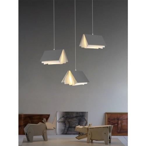 Nordic Folded book pendant lights bedroom bedside modern study aisle cabinet bar lamps dining room hanging light decor lighting